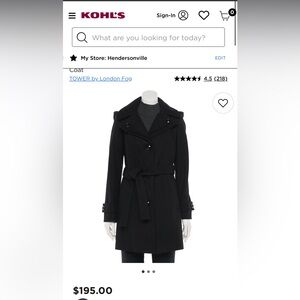 NWT London Fog Women's Elegant Black Trench Coat